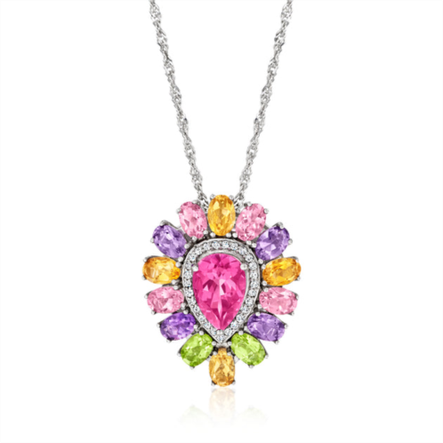 Ross-Simons multi-gemstone pendant necklace in sterling silver