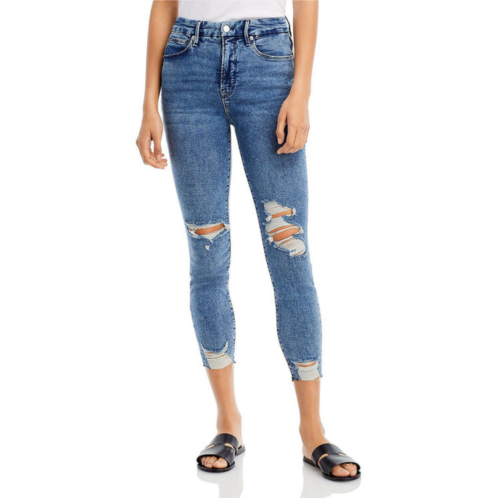 Good American good waist womens organic cotton cropped skinny jeans