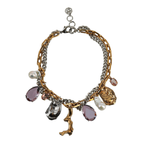 Alexander McQueen two-tone charms chain choker