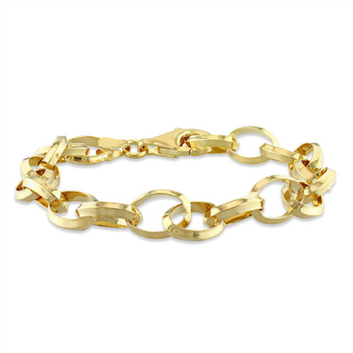 Mimi & Max rolo chain bracelet in yellow plated sterling silver - 7.5 in