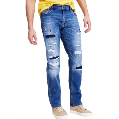 Sun + Stone victor mens distressed stretch slim jeans