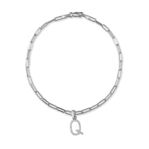 Sabrina Designs 14k white gold & diamond initial link bracelet