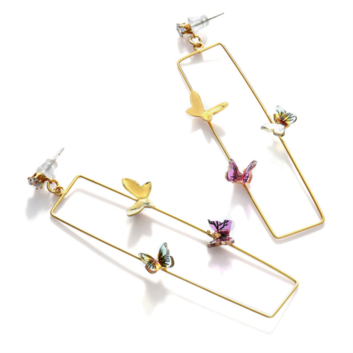 SOHI gold plated butterfly shaped earring