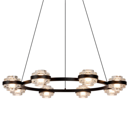 VONN Lighting milano vac3338bl 33 8-light pendant lighting height adjustable integrated led chandelier in black