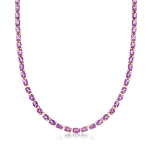 Ross-Simons amethyst tennis necklace in 18kt gold over sterling