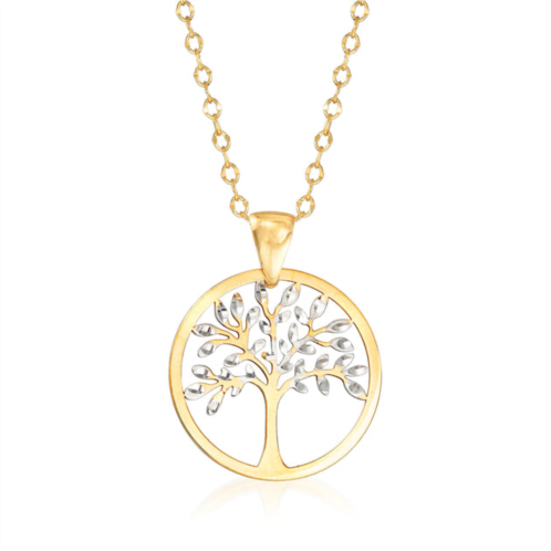 Ross-Simons italian 18kt 2-tone gold cut-out tree of life pendant necklace