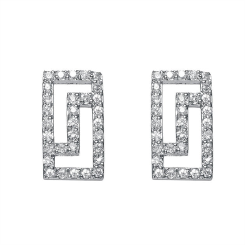 Genevive sterling silver cubic zirconia modern geometric earrings