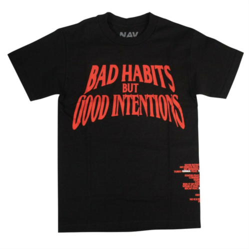Vlone x nav bad habits good intentions t-shirt - black