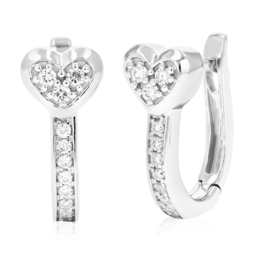 Vir Jewels 1/6 cttw round lab grown diamond hoop earrings .925 sterling silver prong set 1/2 inch
