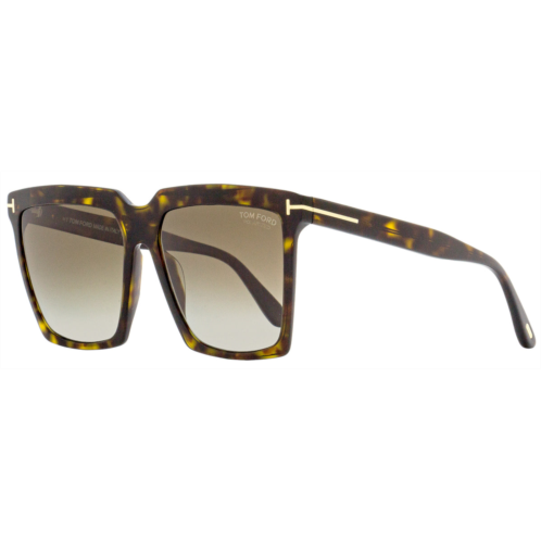 Tom Ford womens square sunglasses tf764 sabrina-02 52h dark havana 58mm