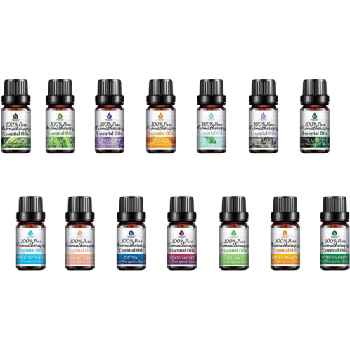 PURSONIC 100% pure essential aromatherapy oils gift set,10ml (14 pack blends)