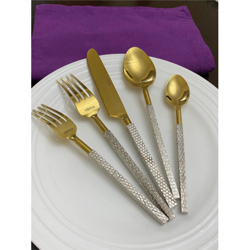 Vibhsa golden 20 piece flatware set