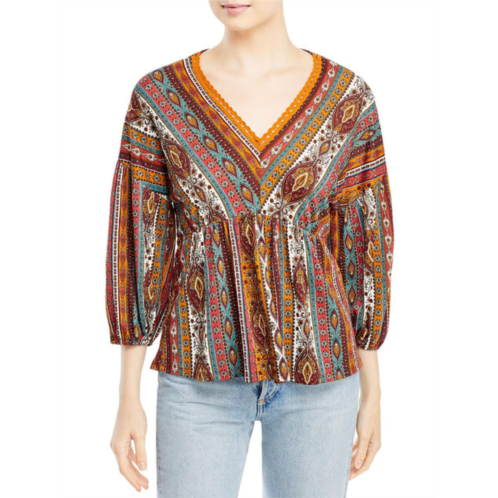 Status by Chenault womens boho stretch peasant top