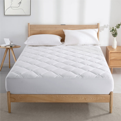 Puredown peace nest rhombic-quilted down alternative mattress pad with tc300 100% cotton cover