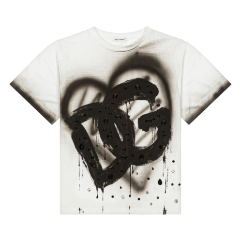 Dolce & Gabbana white t-shirt with spray-paint dg logo