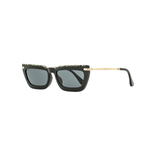 Jimmy Choo womens rectangular sunglasses vela/g/s fp3ir black/gold/leopard 55mm