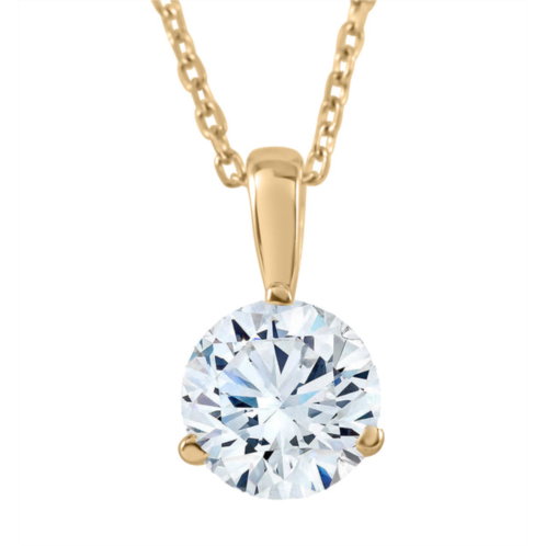 Pompeii3 1/3ct diamond solitaire pendant ex3 lab grown igi certified yellow gold (gh/si)