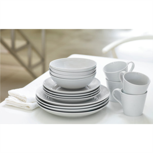 Royal Doulton gordon ramsay maze dinnerware set light grey, boxed 12 piece set