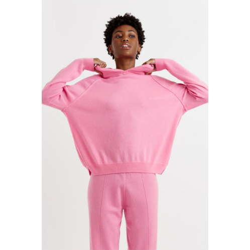 Chinti & Parker UK flamingo-pink wool-cashmere boxy hoodie