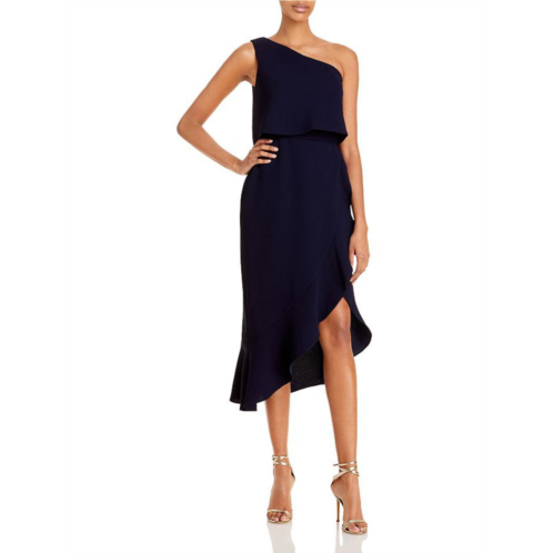 Aqua womens crepe one shoulder cocktail and party dress