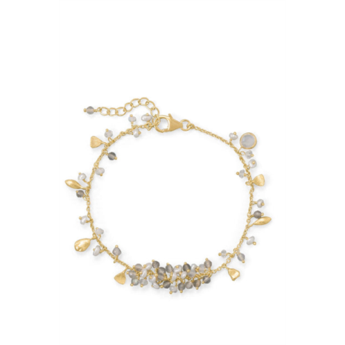 Liv Oliver 18k gold labradorite & moonstone charm bracelet