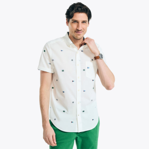 Nautica mens 1983 sustainably crafted printed short-sleeve shirt