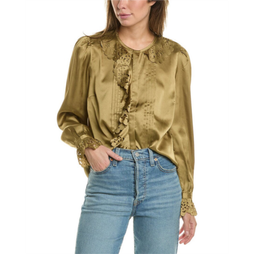 French Connection aleeya satin lace detail blouse
