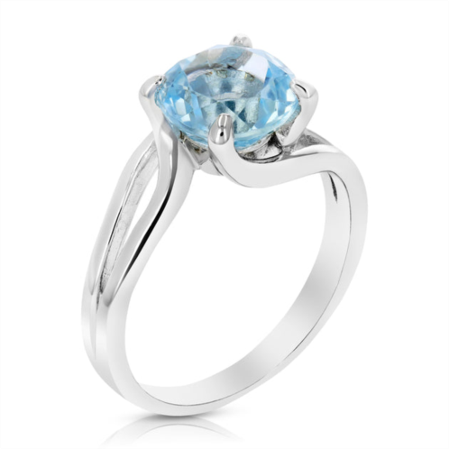 Vir Jewels 1.75 cttw blue topaz solitaire ring twisted .925 sterling silver round 8 mm