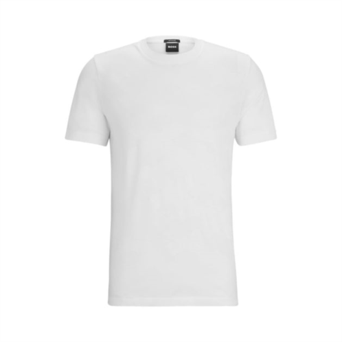 BOSS mercerised-cotton t-shirt with large jacquard-woven monograms