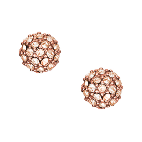 Fossil womens ear party rose gold-tone stainless steel stud earrings