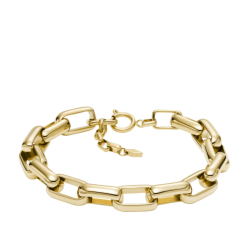 Fossil womens archival core essentials gold-tone stainless steel chain bracelet