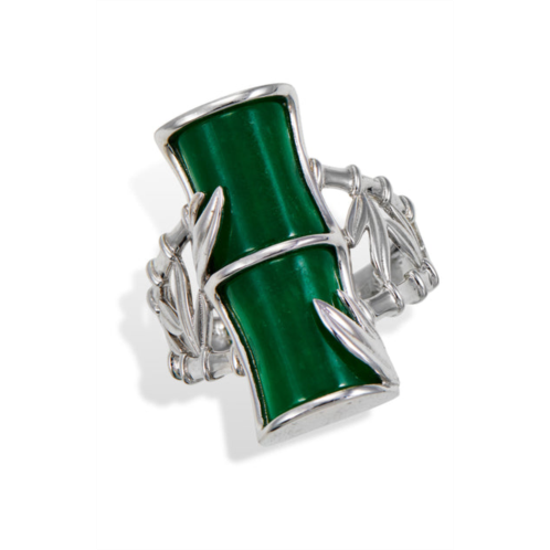 Savvy Cie Jewels sterling jade bamboo ring