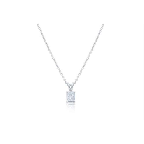 Diana M. 14kt white gold solitaire diamond pendant featuring 0.50 ct clarity enhanced radiant cut diamond