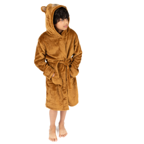 Leveret christmas kids fleece hooded robe bear