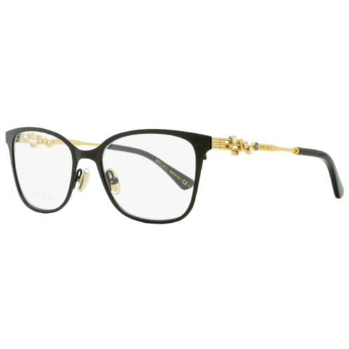 Jimmy Choo womens rectangular eyeglasses jc212 807 shiny black/gold 53mm