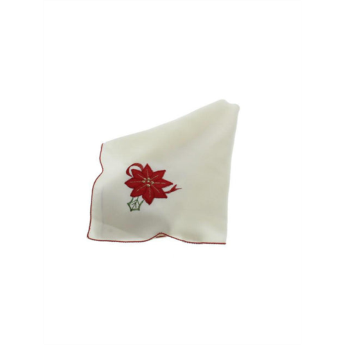 Home Wear merry poinsettia embroidered christmas napkin