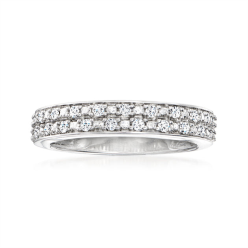 Ross-Simons diamond 2-row ring in sterling silver