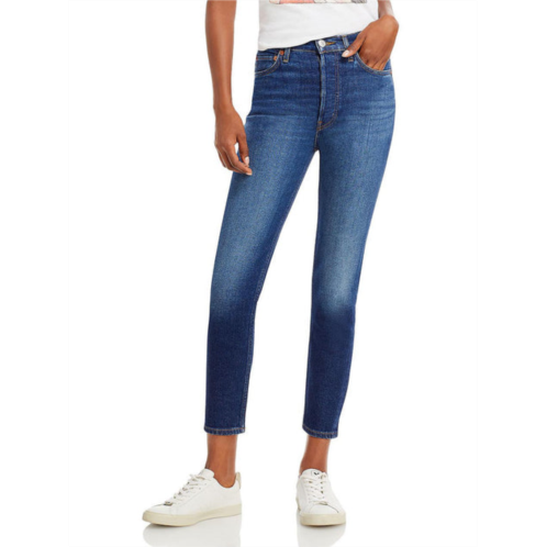RE/DONE womens high rise crop ankle jeans