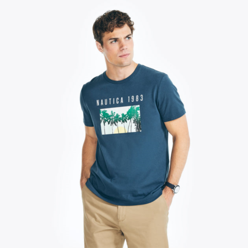Nautica mens sustainably crafted palm trees graphic t-shirt