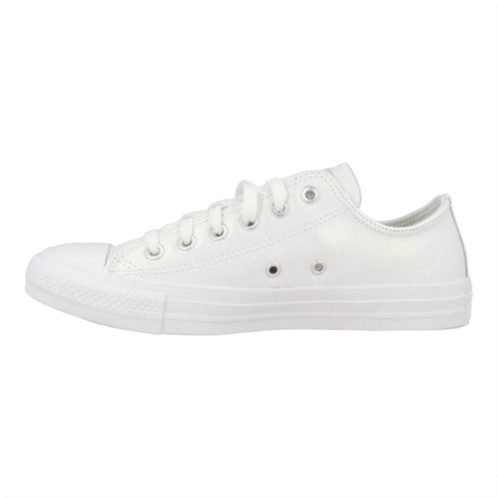 Converse chuck taylor all star ox kids white leather shiny sneakers