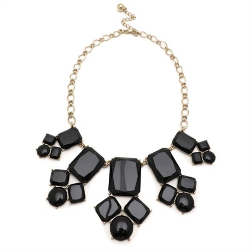 SOHI black color gold plated designer stone necklace for womens