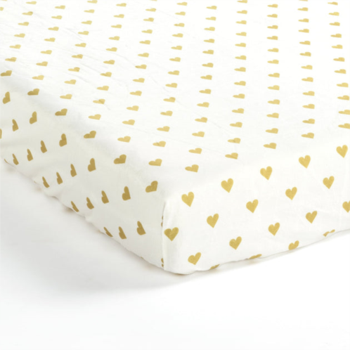 Lush Decor boho metallic hearts all over soft & plush fitted crib sheet