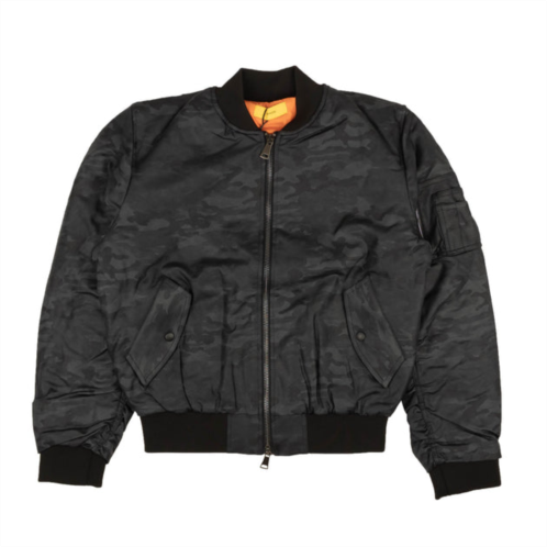 PYER MOSS black camo zip-up bomber jacket