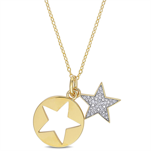 Mimi & Max 1/10ct tdw diamond star pendant with chain in yellow plated sterling silver