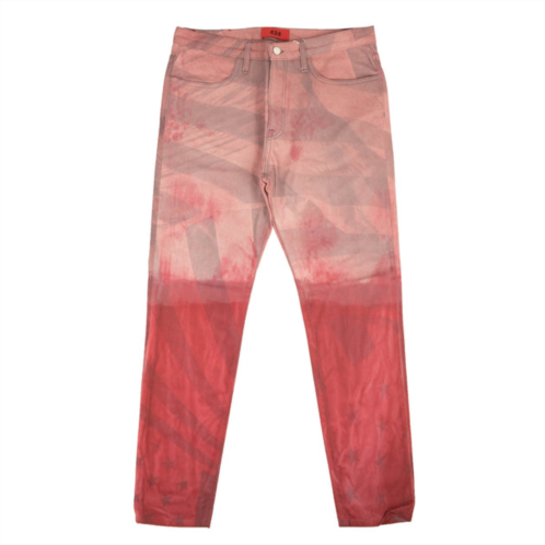 424 ON FAIRFAX red dip american flag straight fit jeans