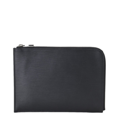 Louis Vuitton black leather pochette jour pm (authentic pre-owned)