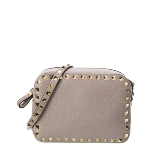 Valentino rockstud grainy leather camera bag