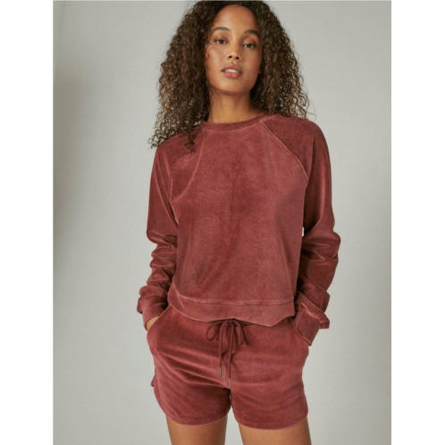 Lucky Brand womens ribbed velour crew