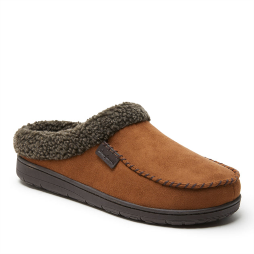 Dearfoams mens brendan microsuede moc toe clog with whipstitch