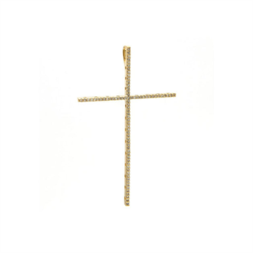 Monary diamond large thin cross pendant (yg)